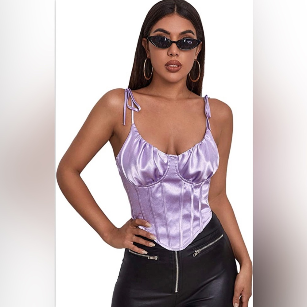 FLOERNS SLEEVELESS KNOT BANDANNA HEM ROUCHED BUSt CROP CAMI TOP